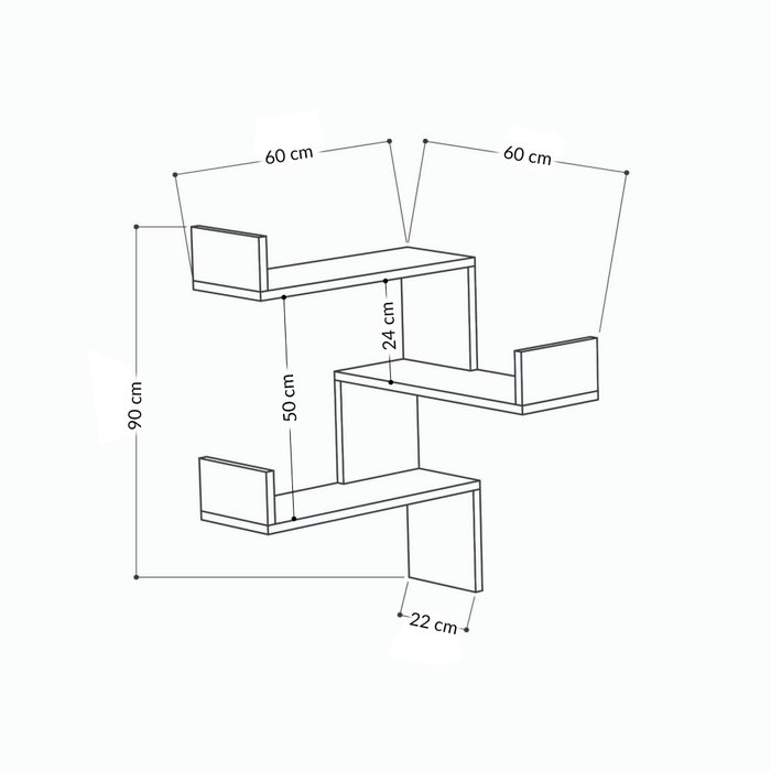 Hanah Home Estantería de Pared Escandinava Blanca Hanah Home Estantería de Pared Escandinava Blanca